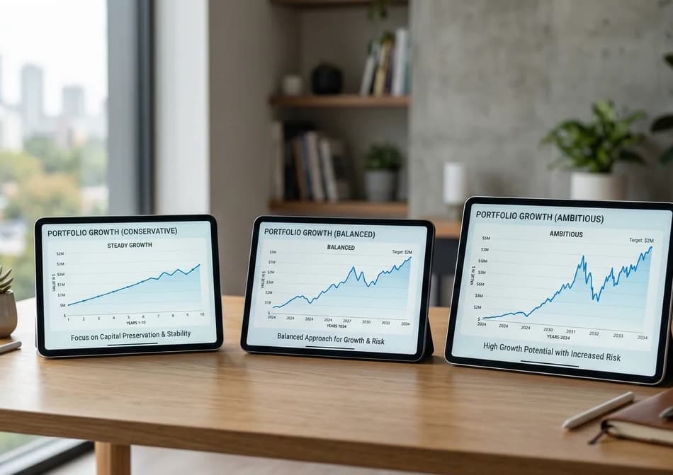 Tres escenarios de valuación inmobiliaria — venta rápida, valor de mercado y precio máximo para decidir con datos reales